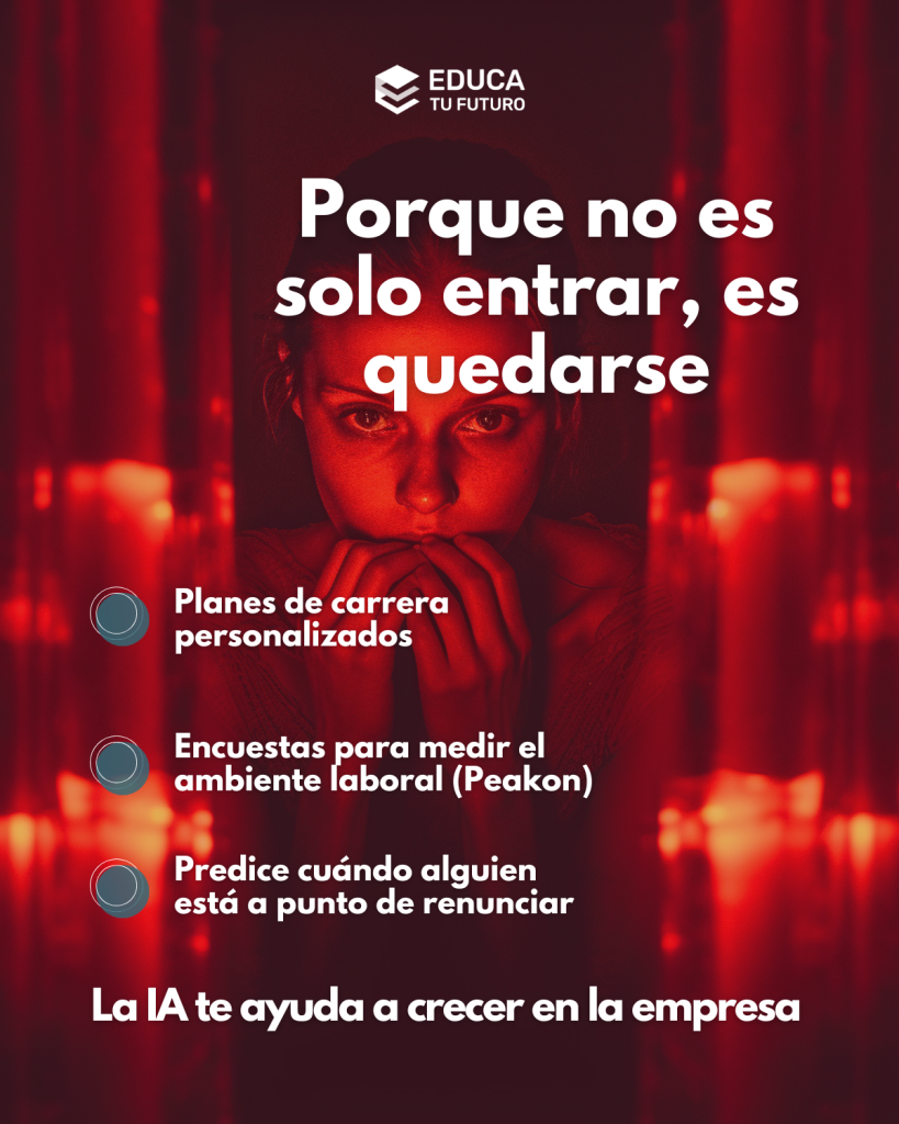 IA y Recursos Humanos se han convertido en el tándem que marcará la retención del talento futuro. Los planes de carrera personalizados, las encuestas o diferentes tipos de predicciones facilitan que el talento se quede dentro de la empresa.